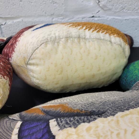 Vintage Ducks Fabric Pillows Figures Decorations Lot of 3 Handmade - Picture 12 of 16